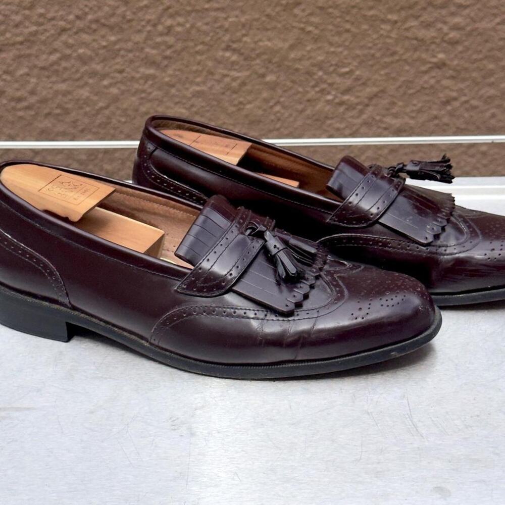 Bostonian Burgundy/Maroon Leather Loafers with Tassel - Size 11.5M